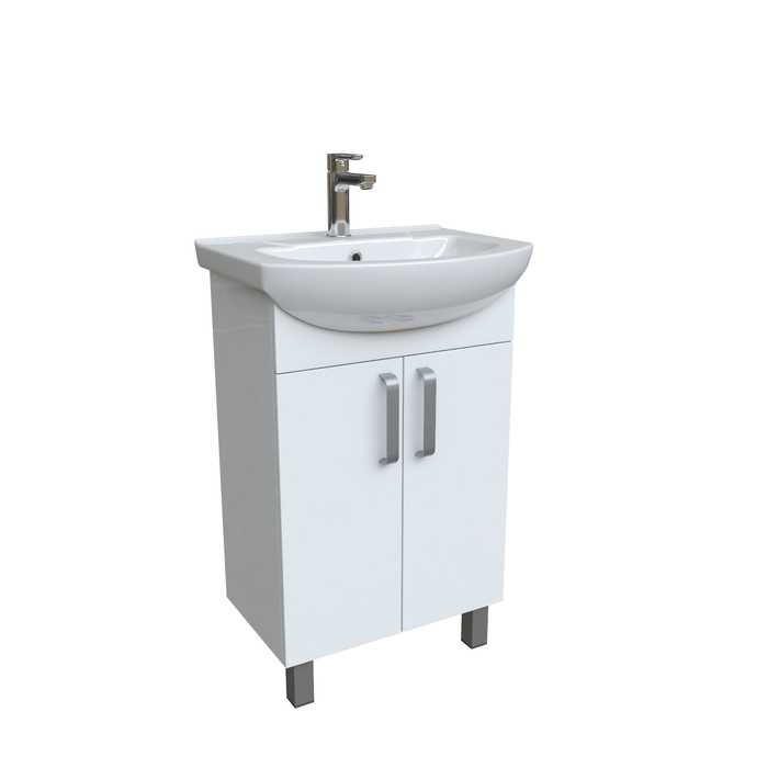 Тумба с умывальником, напольная, белая, 55 см, Optima Home, IDDIS, OPH55WFi95K